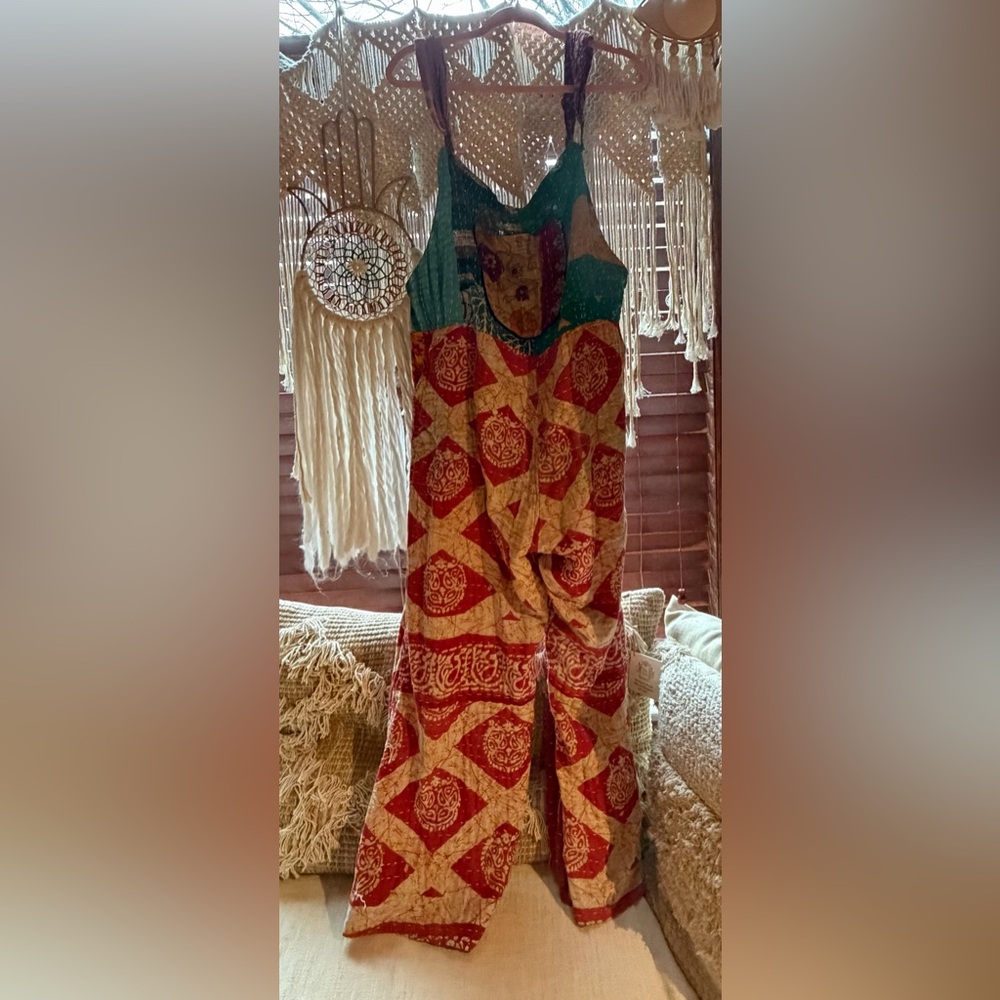 Boho besties Kantha overalls jumper romper jumpsuit ethnic free plus size